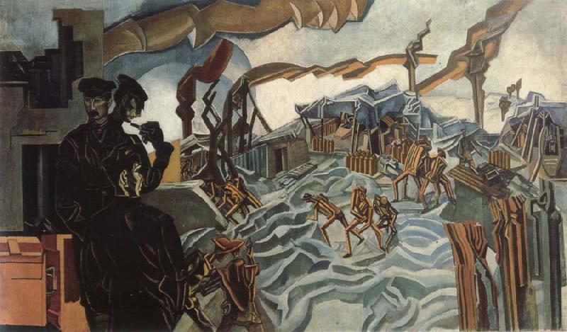 wyndham lewis a battery shelled China oil painting art